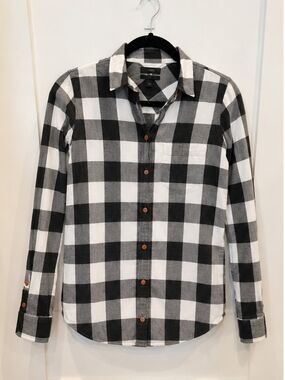 J. Crew Black and White Buffalo Check Button-Down Shirt